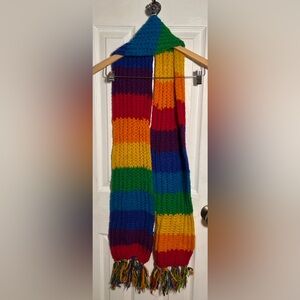 Wool Rainbow Knit Scarf